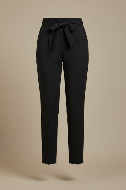Pantalon Noir Femme Taille Haute Élégant Casual - Gabardine - vue 3