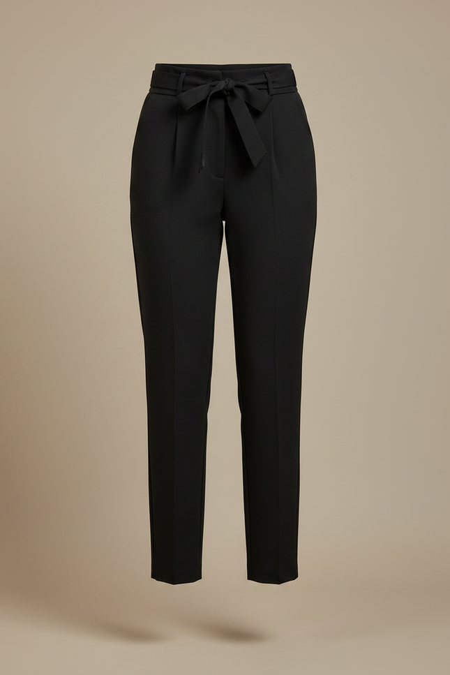 Pantalon Noir Femme Taille Haute Élégant Casual - Gabardine - vue 3