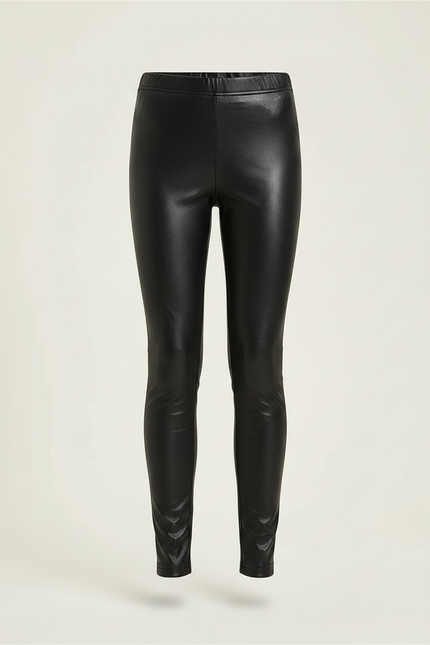 Pantalon Noir Similicuir Brillant Ajusté Fille - Simili cuir - vue 3