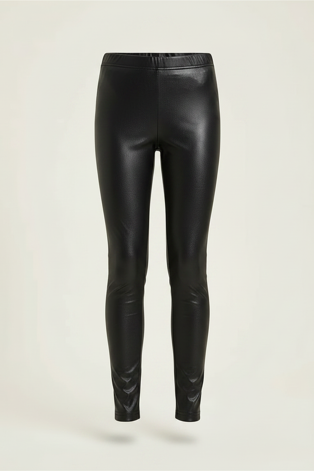 Pantalon Noir Similicuir Brillant Ajusté Fille - Simili cuir - vue 3
