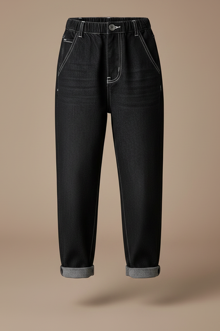 Pantalon Noir Enfant Décontracté Ample Denim - Jean - vue 3