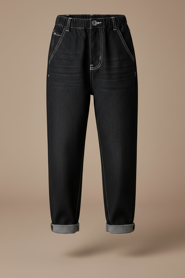 Pantalon Noir Enfant Décontracté Ample Denim - Jean - vue 3
