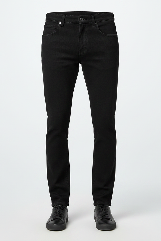 Pantalon Noir Homme Slim Stretch Denim Élégant - Jean - vue 3