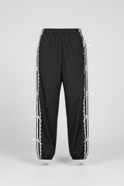 Pantalon Rayé Noir Et Blanc Femme - Polyester - vue 3