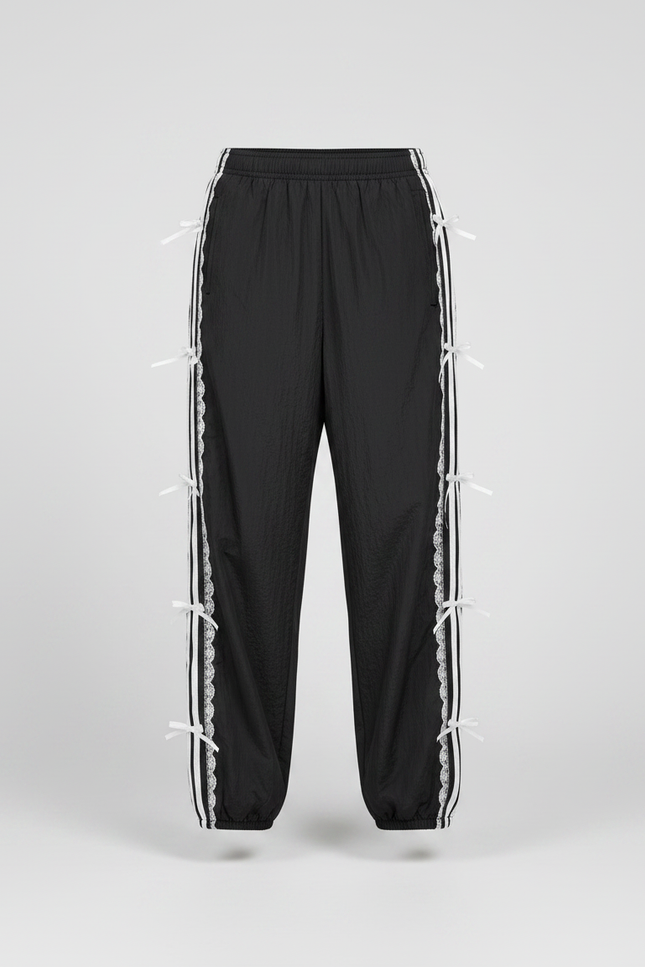 Pantalon Rayé Noir Et Blanc Femme - Polyester - vue 3