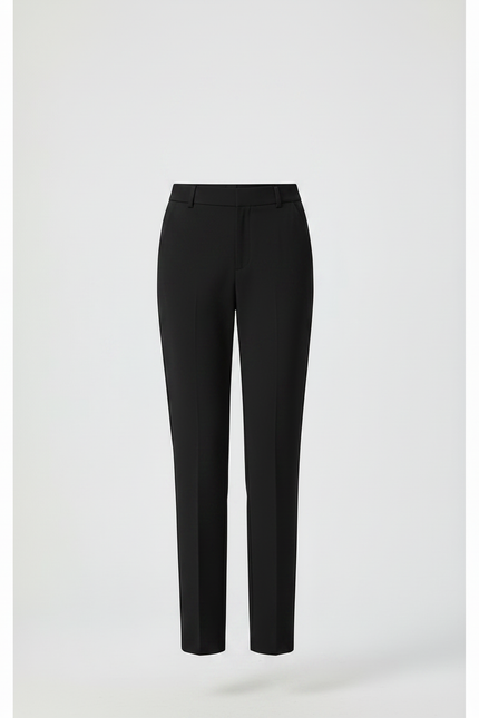 Pantalon Noir Droit Élégant Taille Haute Femme - Polyester - vue 3