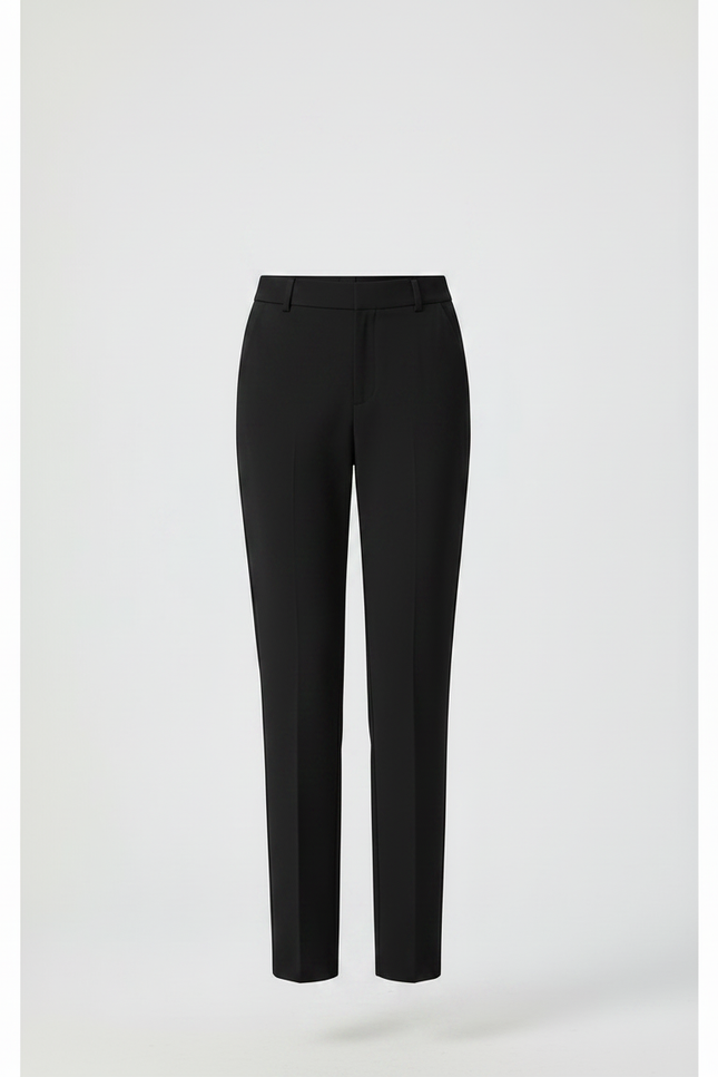 Pantalon Noir Droit Élégant Taille Haute Femme - Polyester - vue 3