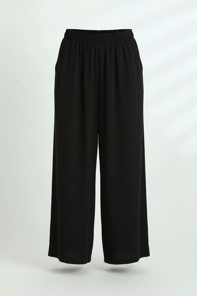 Pantalon Noir Ample Fluide Décontracté Femme - Viscose - vue 3