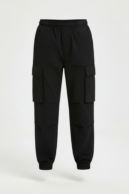 Pantalon Noir Cargo Ample Garçon Décontracté - Polyester - vue 3