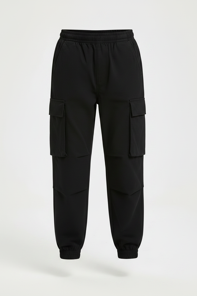 Pantalon Noir Cargo Ample Garçon Décontracté - Polyester - vue 3