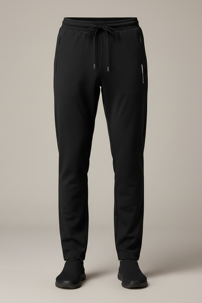 Pantalon Noir Homme Sportif Ajusté Décontracté Élégant - Polyester - vue 3