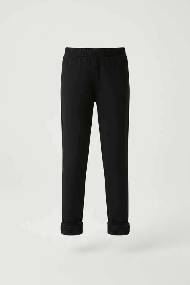 Pantalon Noir Fille Chaud Hiver Slim - Molleton - vue 3
