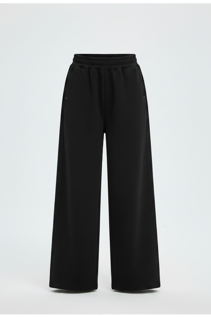 Pantalon Noir Ample Sport Coton Décontracté Fille - Molleton - vue 3