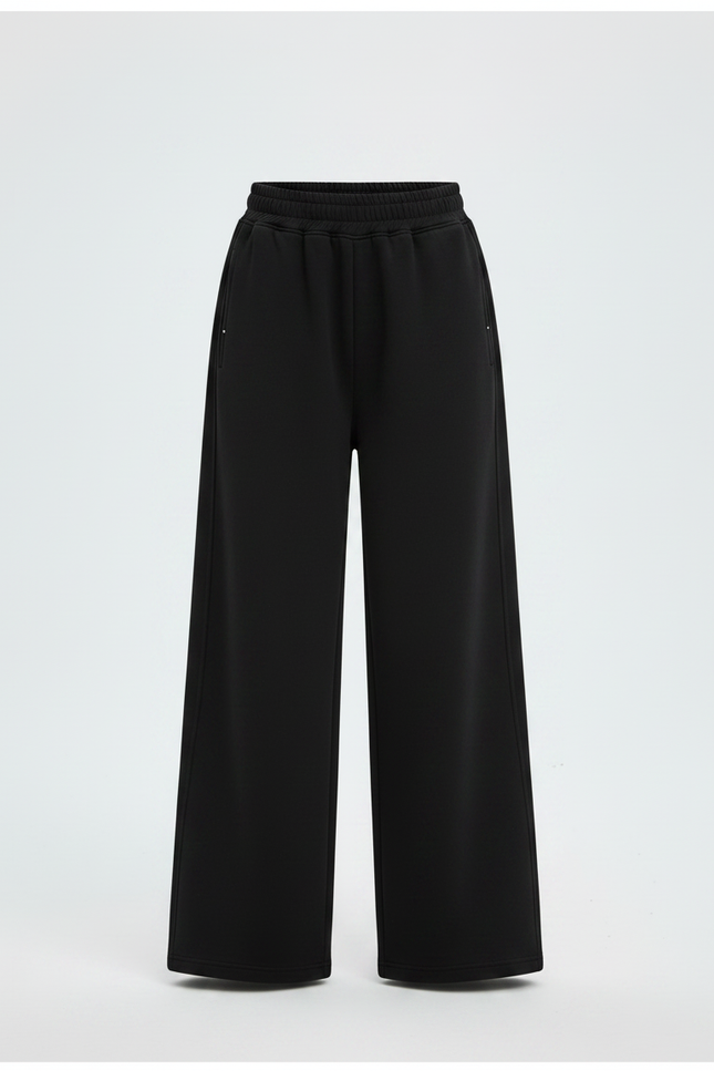 Pantalon Noir Ample Sport Coton Décontracté Fille - Molleton - vue 3