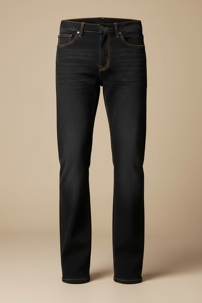 Pantalon Noir Denim Évasé Homme Décontracté - Jean - vue 3