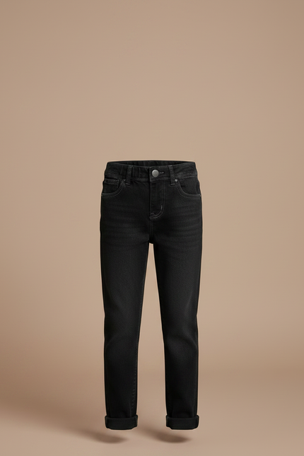 Pantalon Noir Jean Enfant Coupe Droite Décontracté - vue 3
