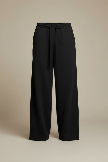 Pantalon Noir Wide Leg - Maille - vue 3