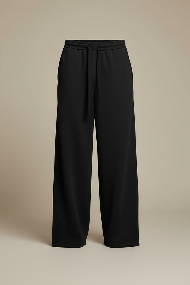 Pantalon Noir Wide Leg - Maille - vue 3