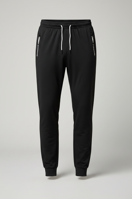 Pantalon Noir Jogging Homme Cordon Respirant - Polyester - vue 3