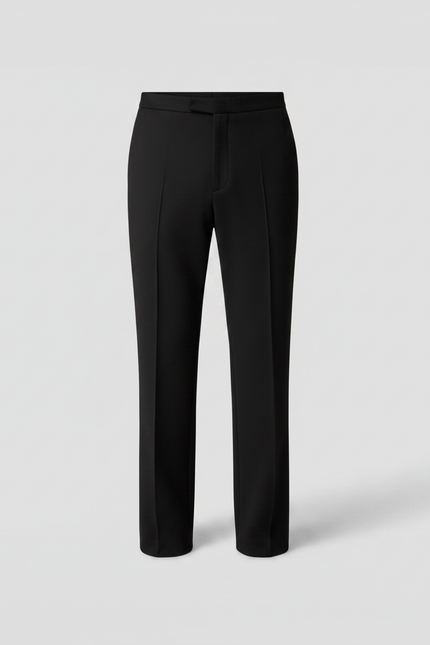 Pantalon Noir Droit Élégant Plissé Homme - Gabardine - vue 3