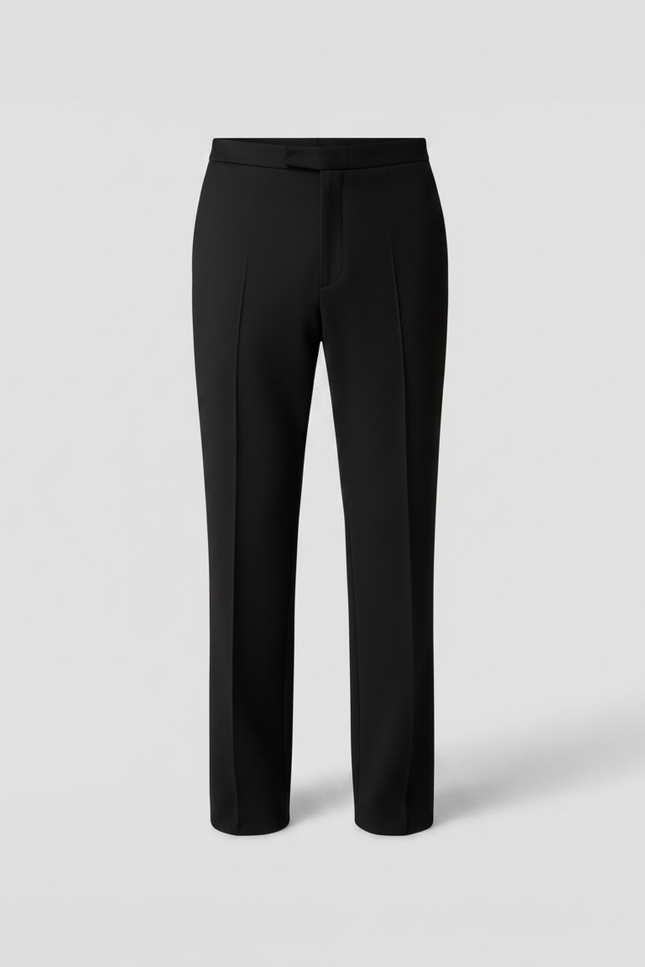 Pantalon Noir Droit Élégant Plissé Homme - Gabardine - vue 3