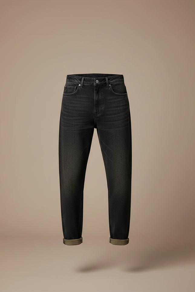 Pantalon Noir Haren Rétro Taille Haute Carotte - Jean - vue 3