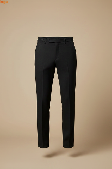 Pantalon Noir Homme Ajusté Habillé Élégant Droit - Polyester - vue 3