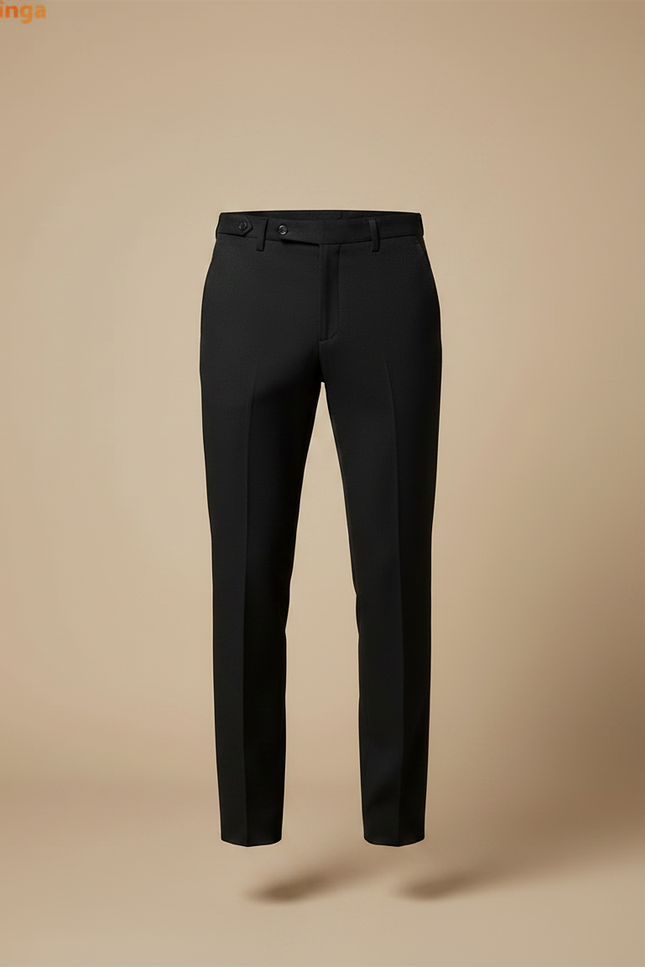 Pantalon Noir Homme Ajusté Habillé Élégant Droit - Polyester - vue 3
