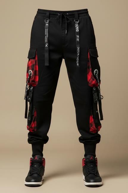Pantalon Noir Avec Chaine Homme - Molleton - vue 3