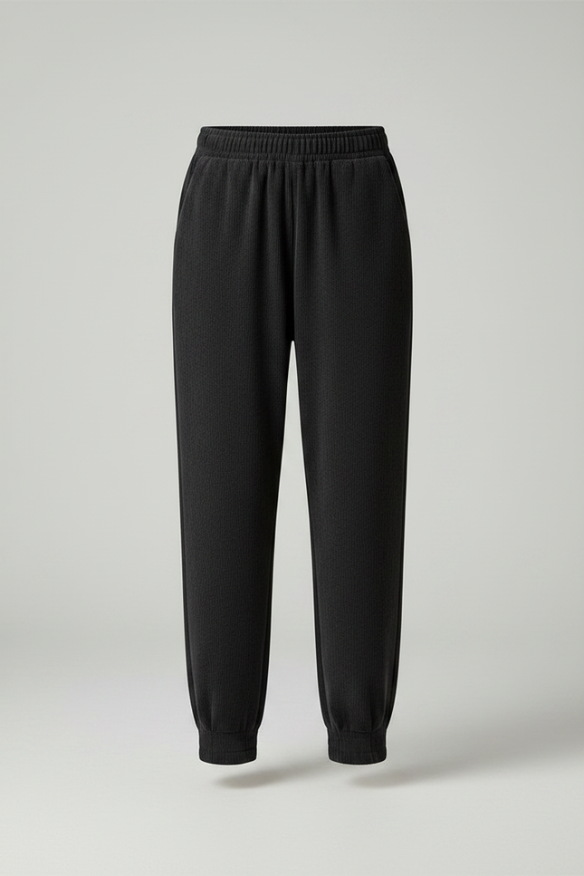 Pantalon Jogging Velours Noir Femme - Cordé - vue 3