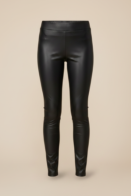 Pantalon Noir Simili Cuir Brillant Extensible Fille - vue 3