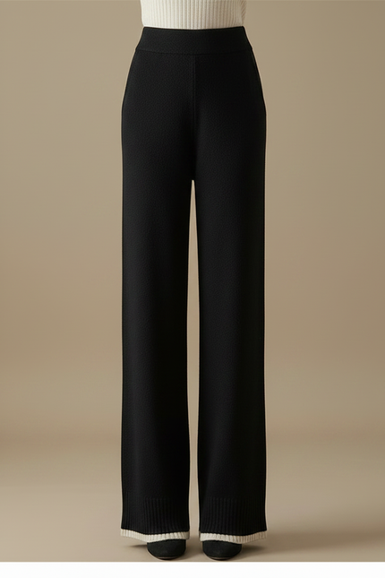 Pantalon Cachemire Noir - Laine - vue 3