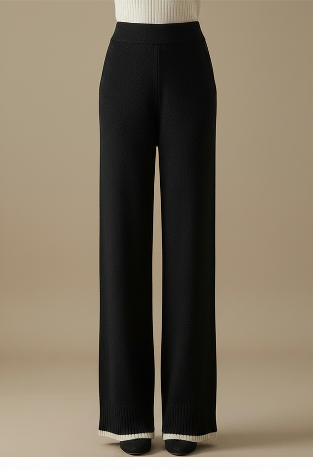 Pantalon Cachemire Noir - Laine - vue 3