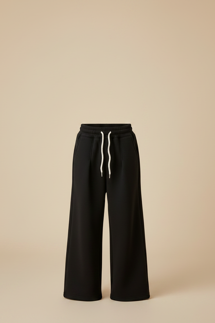 Pantalon Noir Ample Épais Cordon Enfant - Molleton - vue 3