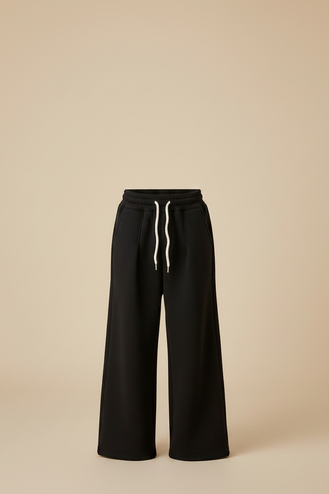 Pantalon Noir Ample Épais Cordon Enfant - Molleton - vue 3