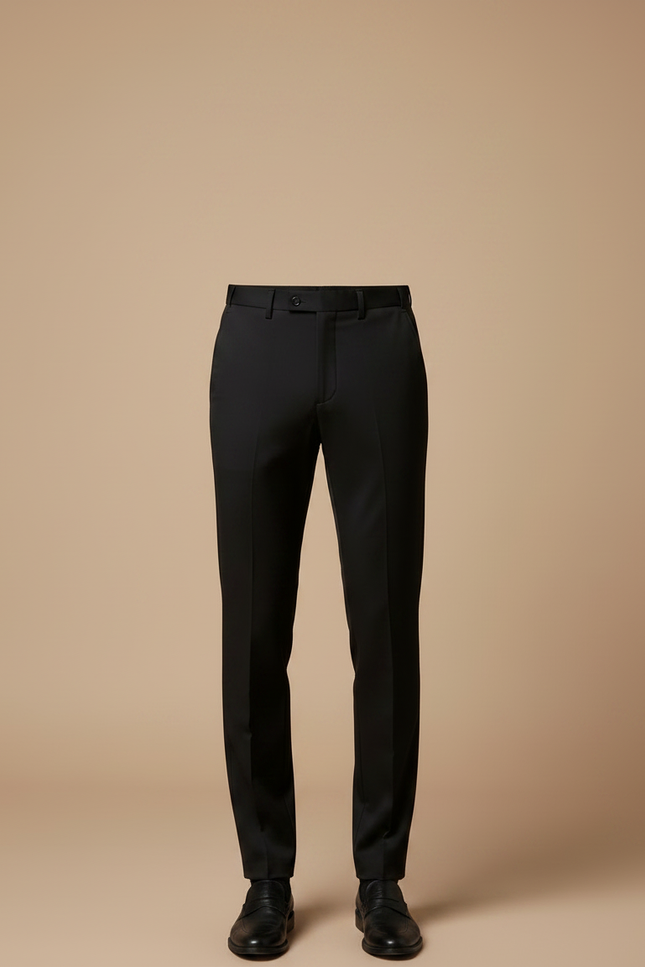 Pantalon Noir Homme Ajusté Droit Élégant Business - Polyester - vue 3