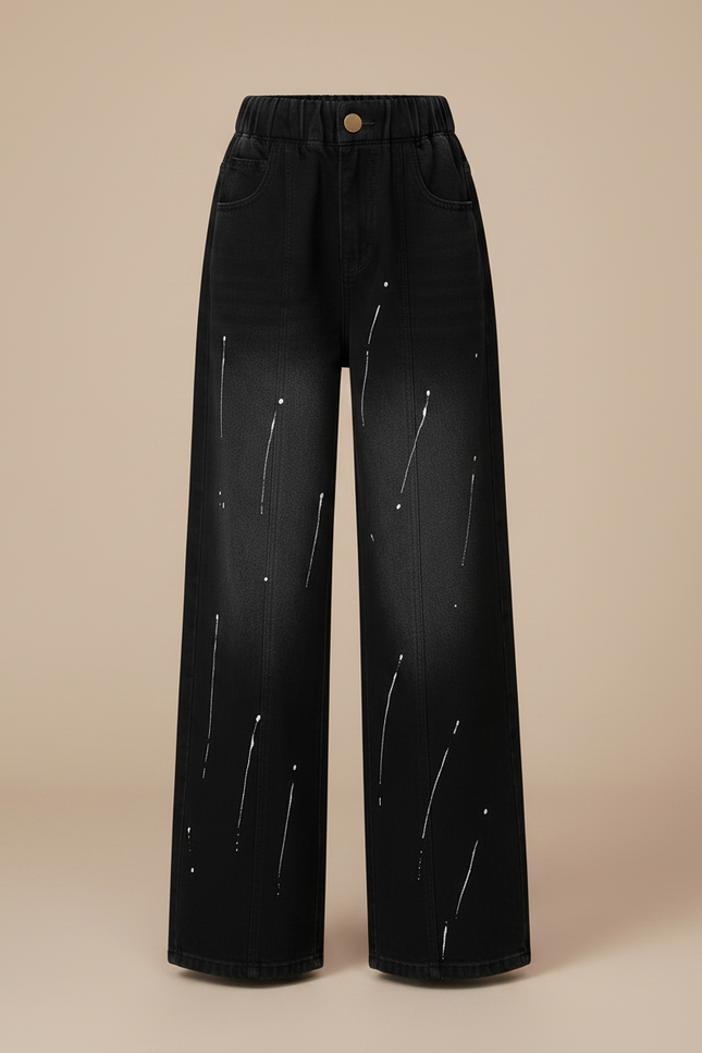 Pantalon Large Jean Noir - vue 3