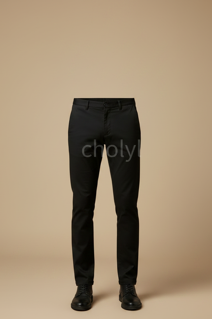 Pantalon Noir Homme Classique Slim Élégant - Gabardine - vue 3