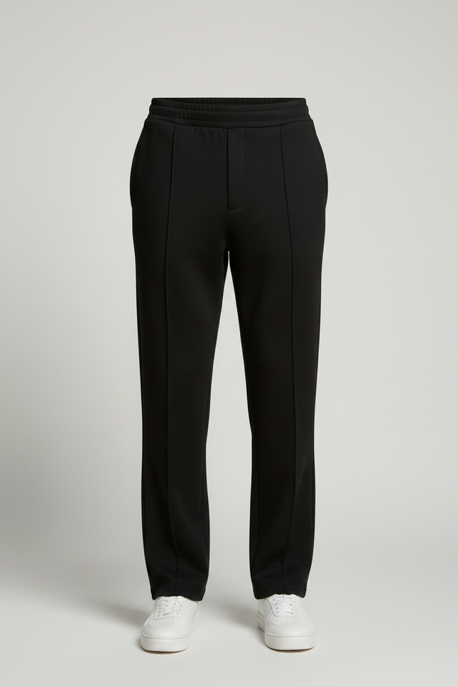 Pantalon Noir Droit Plissé Décontracté Homme - Maille - vue 3