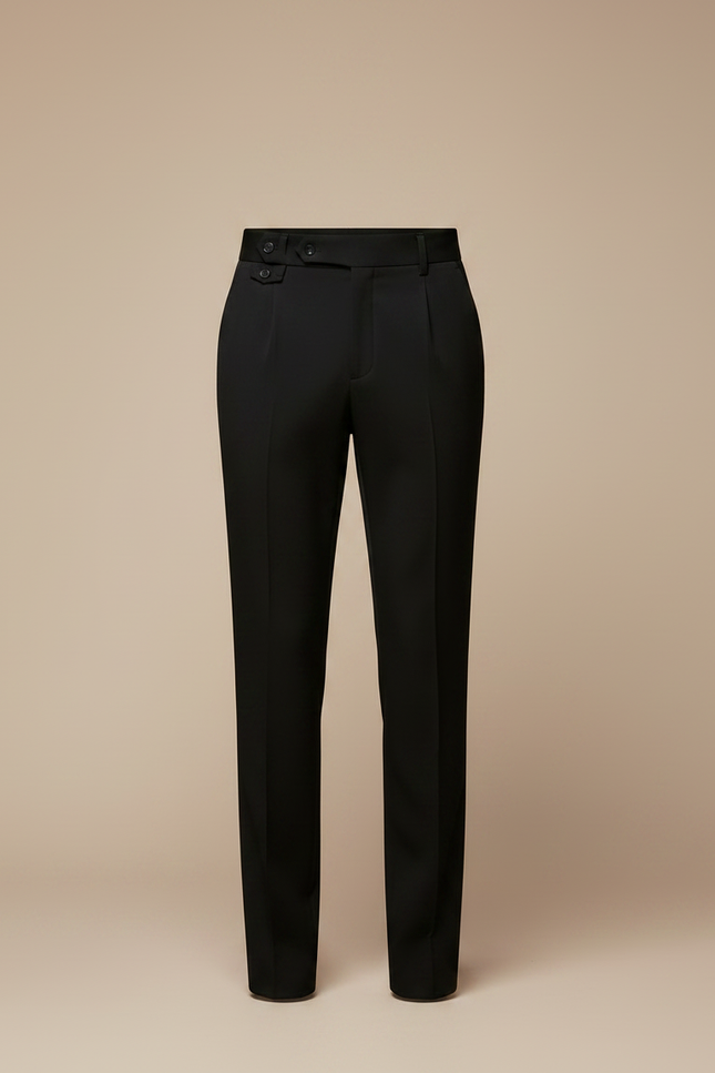 Pantalon Noir Habillé Slim Pli Devant Homme - Gabardine - vue 3