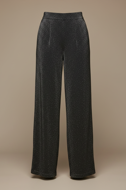 Pantalon Noir Paillettes Large Évasé Femme - Polyester - vue 3