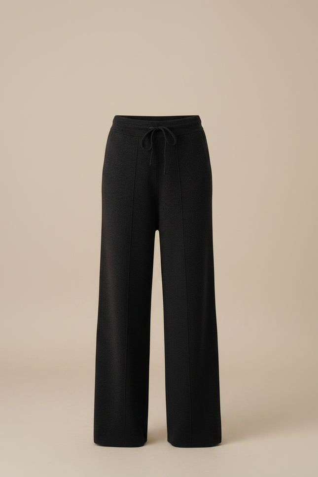 Pantalon Noir Maille Souple Confortable Décontracté - vue 3