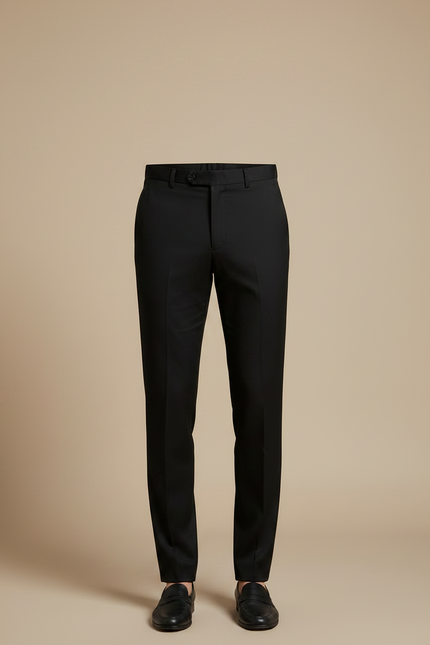 Pantalon Noir Homme Droit Élégant Business Décontracté - Gabardine - vue 3