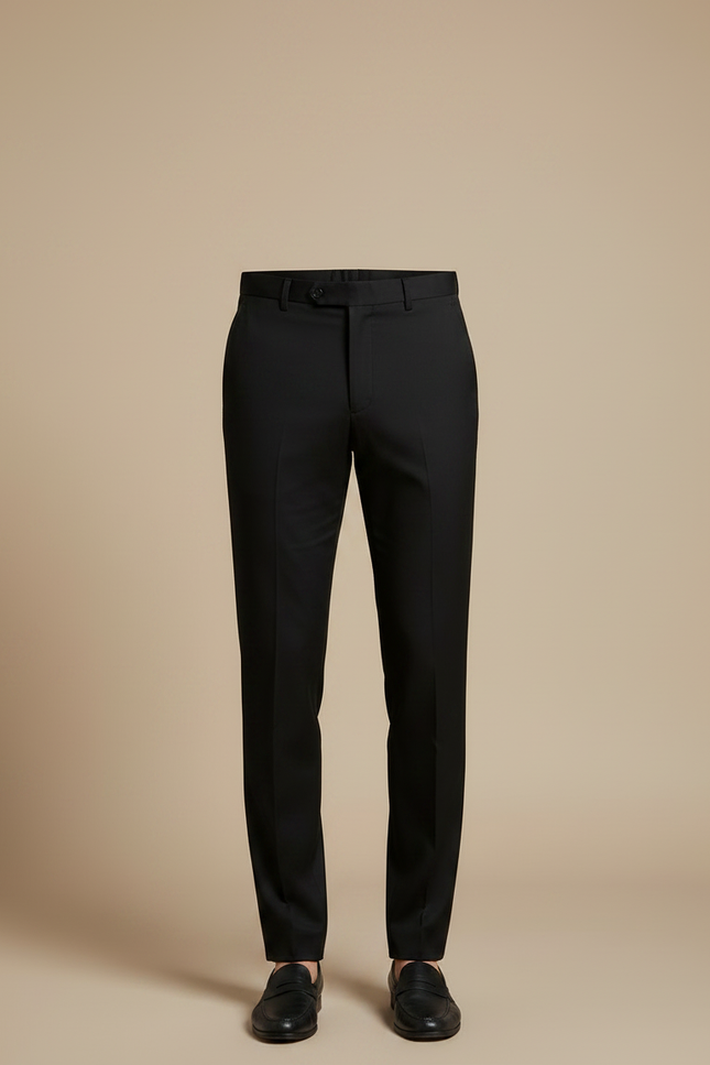 Pantalon Noir Homme Droit Élégant Business Décontracté - Gabardine - vue 3