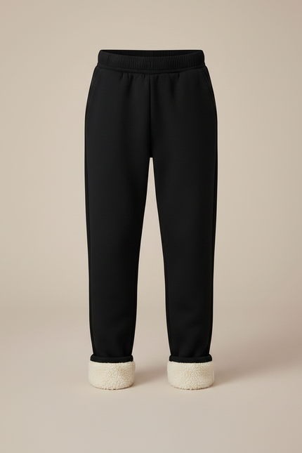Pantalon Noir Polaire Épais Doublé Hiver Enfant - Molleton - vue 3