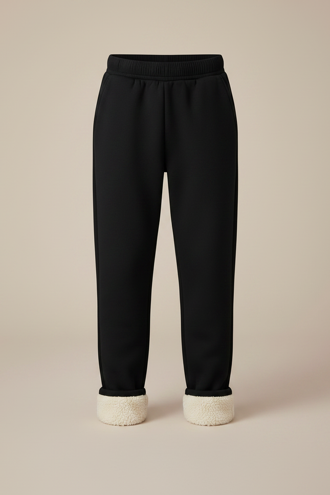 Pantalon Noir Polaire Épais Doublé Hiver Enfant - Molleton - vue 3