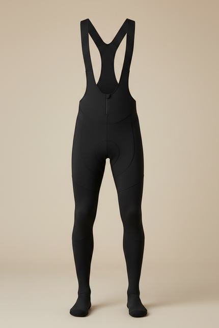 Pantalon Noir Cyclisme Thermique Polaire Bretelles Rembourré - Molleton - vue 3