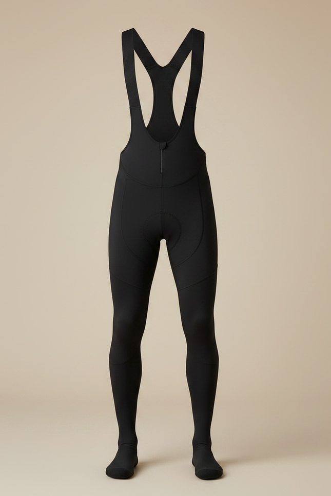 Pantalon Noir Cyclisme Thermique Polaire Bretelles Rembourré - Molleton - vue 3