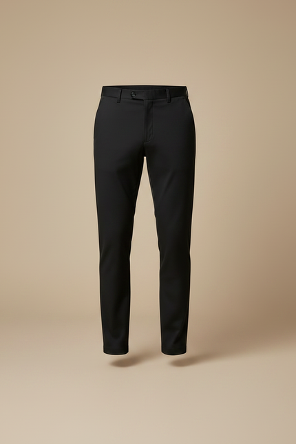 Pantalon Noir Droit Homme Élégant Formel Classique - Gabardine - vue 3