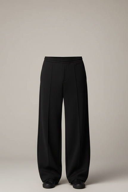 Pantalon Noir Jambe Large - Polyester - vue 3